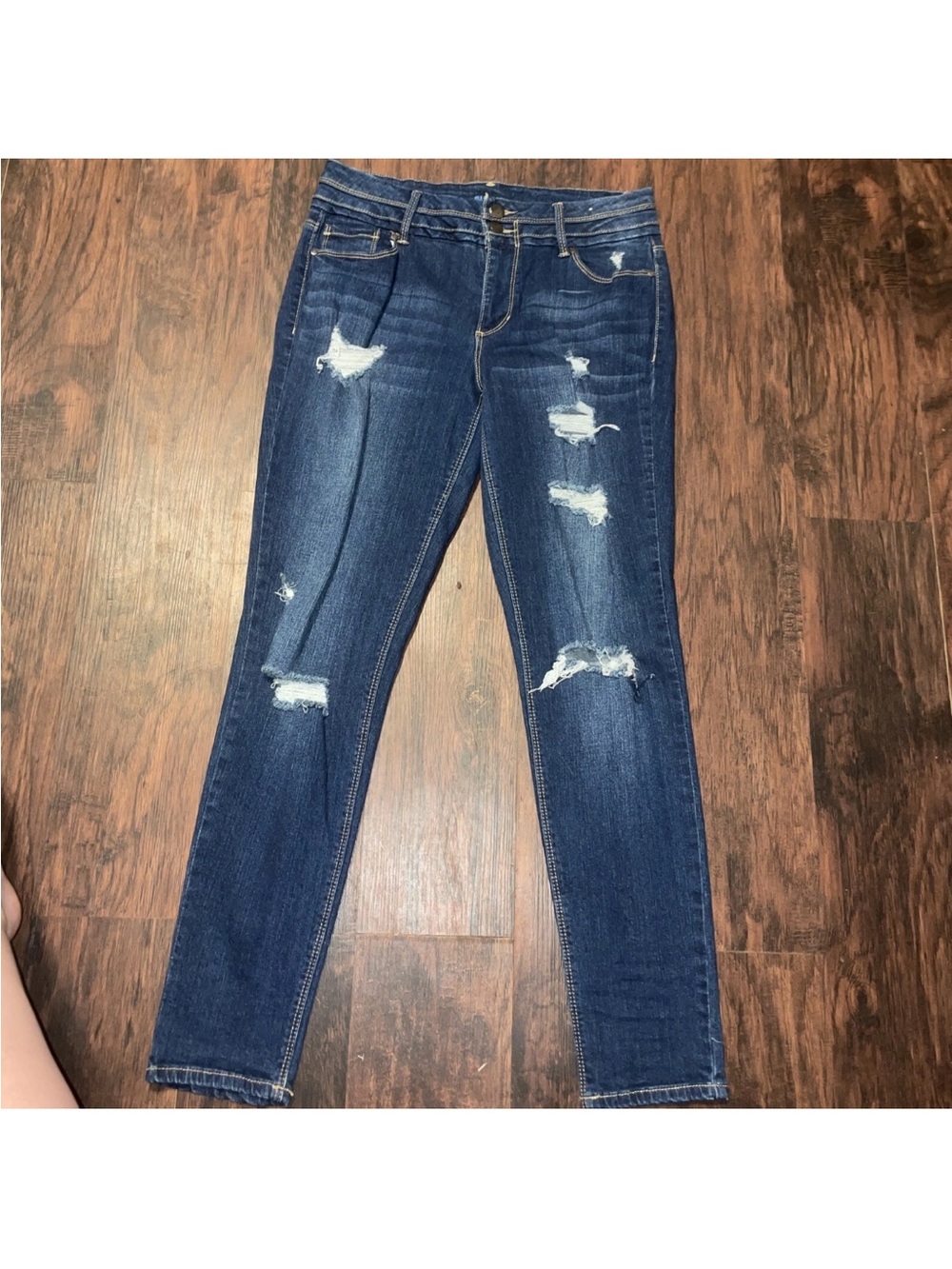 Blue Spice Dark Blue Ripped Skinny Jeans